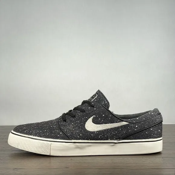 Nike SB ZOOM Stefan Janoski PREM Mens 12 Black 'Splatter' Skate Shoes Casual