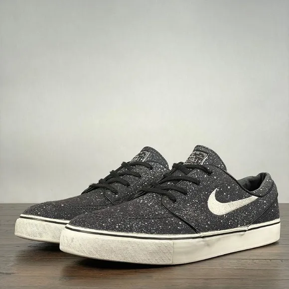 Nike SB ZOOM Stefan Janoski PREM Mens 12 Black 'Splatter' Skate Shoes Casual