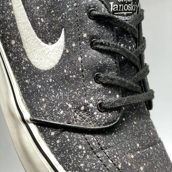Nike SB ZOOM Stefan Janoski PREM Mens 12 Black 'Splatter' Skate Shoes Casual