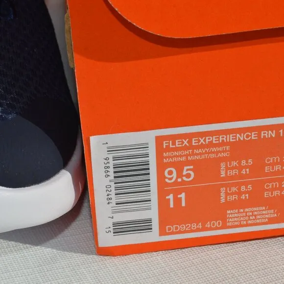 NIKE Unisex FLEX EXPERIENCE RUN 11 RUNNING SHOES Size 9.5 Men's 11 Women's (New)