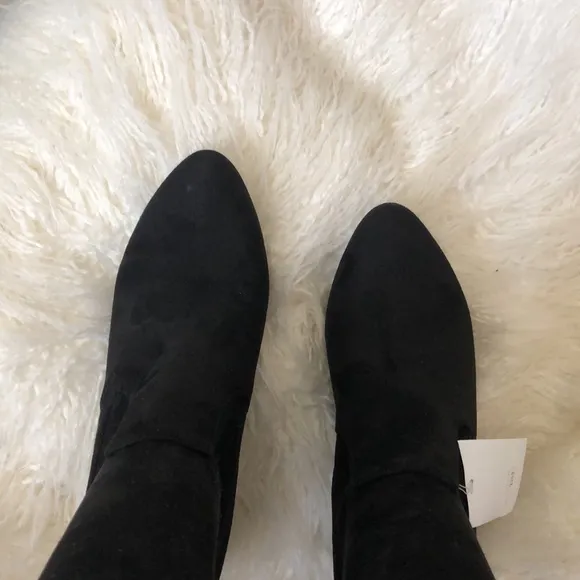NINE WEST Black Super soft Faux Suede Heeled Boots