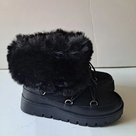 NWB Australia Luxe Collective Casper Sheepskin &amp; Leather Boots Black Womens Sz 9