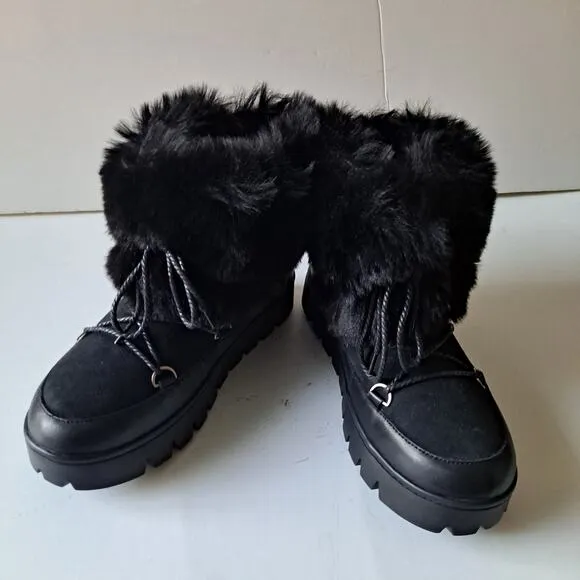 NWB Australia Luxe Collective Casper Sheepskin &amp; Leather Boots Black Womens Sz 9