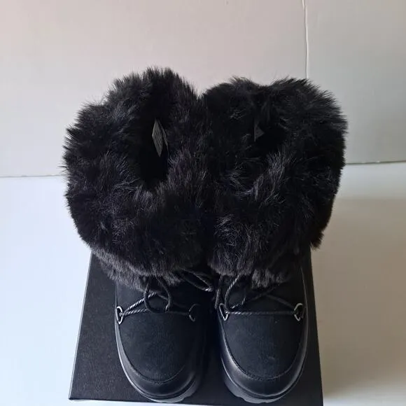 NWB Australia Luxe Collective Casper Sheepskin &amp; Leather Boots Black Womens Sz 9