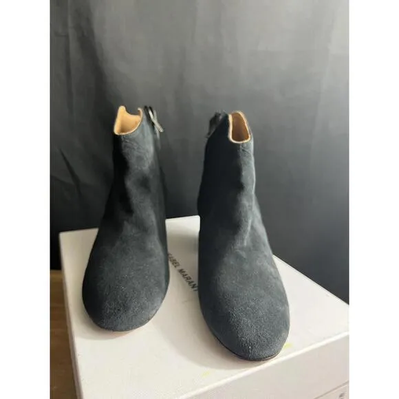 NWB Isabel Marant SZ 39.5/US 9 Black Suede Dicker Ankle WESTERN Boots Booties