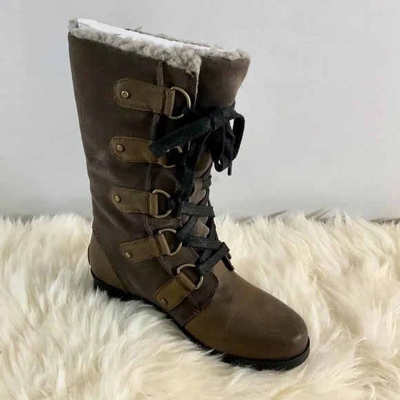 NWB Sorel Women's Emelie Lace Up Mid-Calf Waterproof Leather Boot - Sz 6.5US