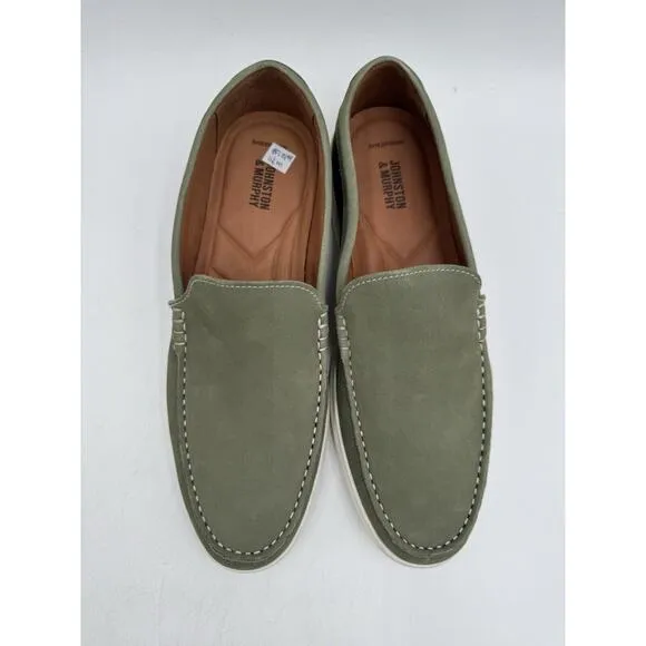 NWD Johnston &amp; Murphy BRANNON Men's Slip On Casual Shoe Green Size 11.5 Medium