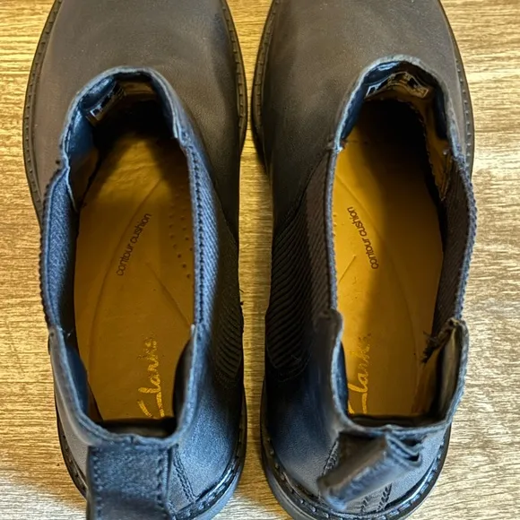 NWOB Clarks Cologne Arlo 2 Black Leather Boots