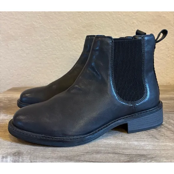 NWOB Clarks Cologne Arlo 2 Black Leather Boots