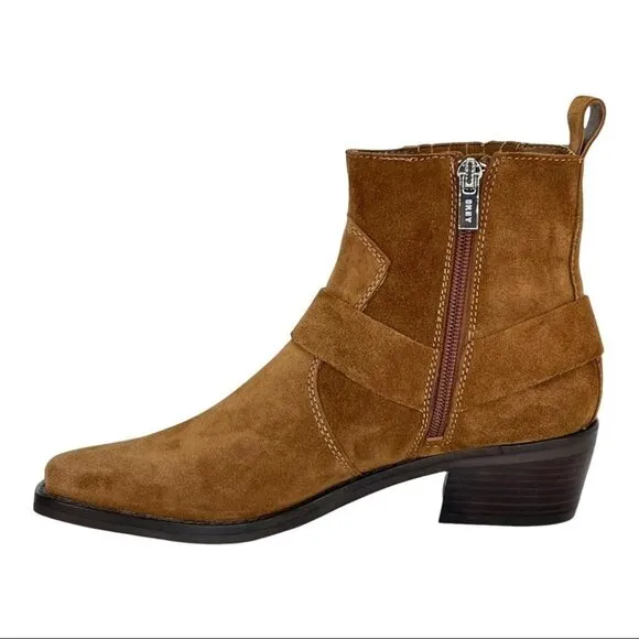 NWOB DKNY Mina Tan Suede Leather Womens Ankle Boots Size 6M