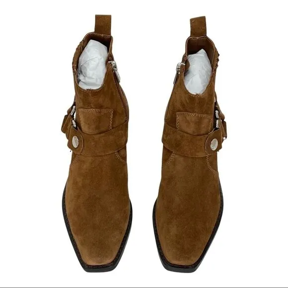 NWOB DKNY Mina Tan Suede Leather Womens Ankle Boots Size 6M