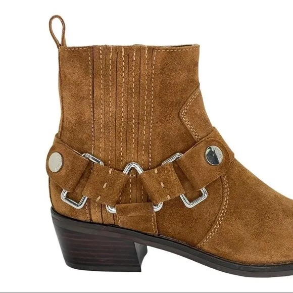 NWOB DKNY Mina Tan Suede Leather Womens Ankle Boots Size 6M