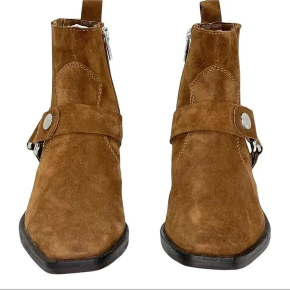 NWOB DKNY Mina Tan Suede Leather Womens Ankle Boots Size 6M