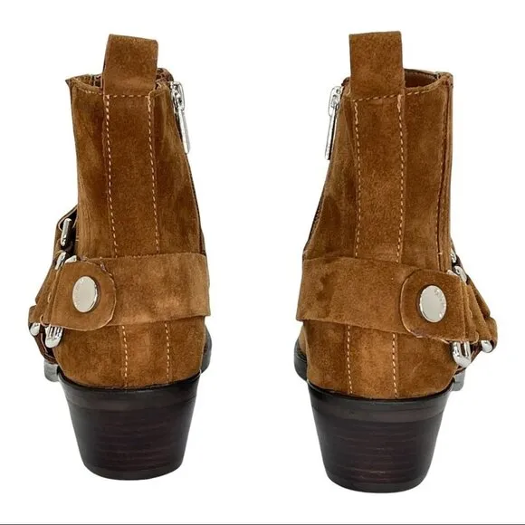 NWOB DKNY Mina Tan Suede Leather Womens Ankle Boots Size 6M