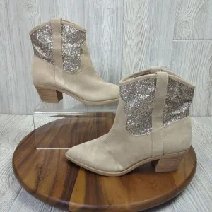 NWOB Dolce Vita Shreya Glitter Suede Cowboy Suede &amp; Synthetic Boots Size 8.5