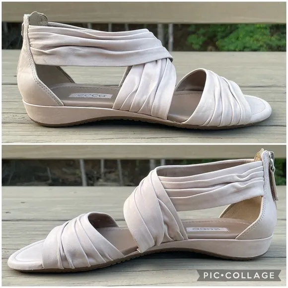 NWOB Ecco Bouillon Leather Flat Sandals size 39
