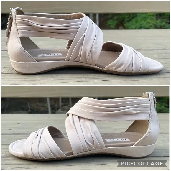 NWOB Ecco Bouillon Leather Flat Sandals size 39