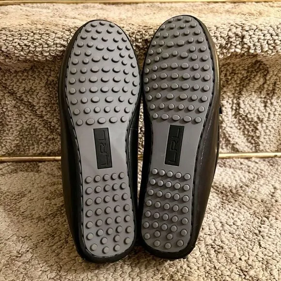 NWOB Lauren Ralph Lauren Women's Belen Black Drivers Flats Loafers Shoes 6.5 B