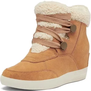 NWOB Sorel Women's Out N About Cozy Wedge Tan Suede Boots Size 8 Booties NEW