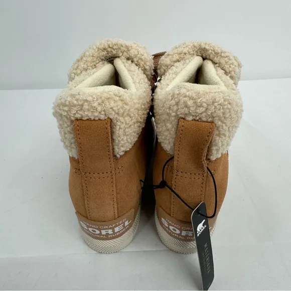 NWOB Sorel Women's Out N About Cozy Wedge Tan Suede Boots Size 8 Booties NEW