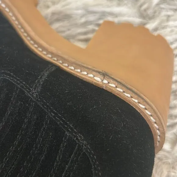 NWOB Jeffrey Campbell Tuckee Lug Sole Ankle Boots in Black Suede Honey size 7