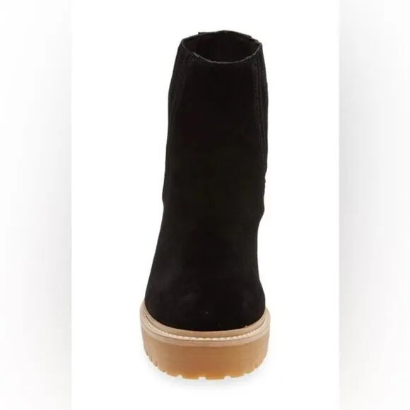 NWOB Jeffrey Campbell Tuckee Lug Sole Ankle Boots in Black Suede Honey size 7