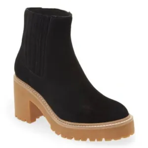 NWOB Jeffrey Campbell Tuckee Lug Sole Ankle Boots in Black Suede Honey size 7