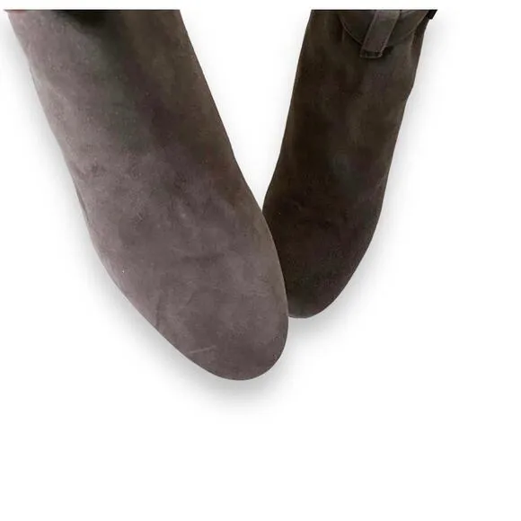 NWOT Aquatalia Vanie Weatherproof Boots Sz 7.5B Brown Suede High Heel Bootie