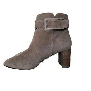 NWOT Aquatalia Vanie Weatherproof Boots Sz 7.5B Brown Suede High Heel Bootie