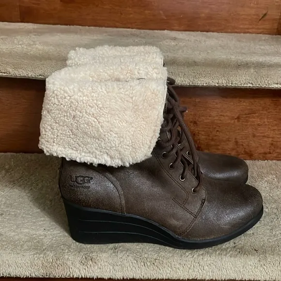 NWOT Authentic Ugg Australia Women’s Waterproof Wedge Boots Size Medium …