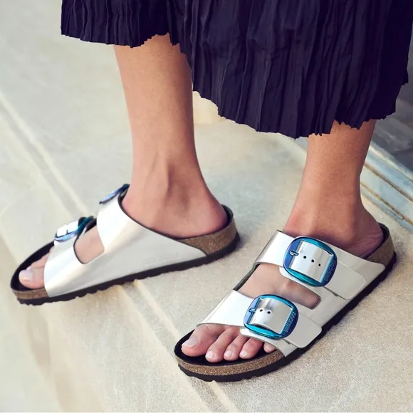 NWOT Birkenstock Arizona Big Buckle Sandals in Leather/White Women’s US 8-8.5