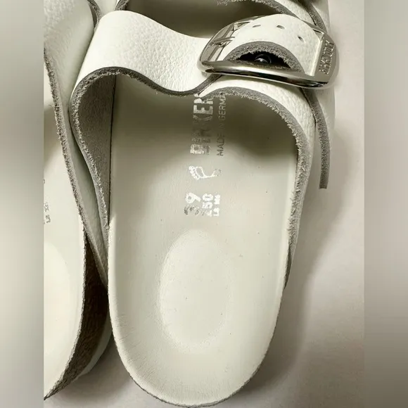 NWOT Birkenstock Arizona Big Buckle Sandals in Leather/White Women’s US 8-8.5