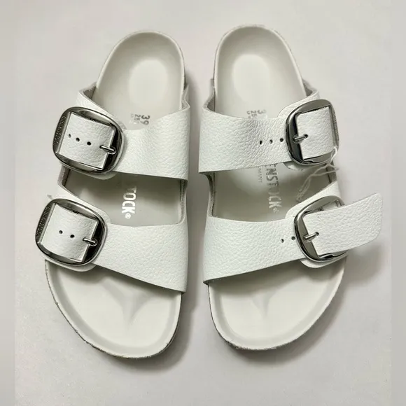 NWOT Birkenstock Arizona Big Buckle Sandals in Leather/White Women’s US 8-8.5