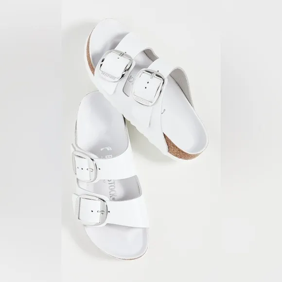 NWOT Birkenstock Arizona Big Buckle Sandals in Leather/White Women’s US 8-8.5