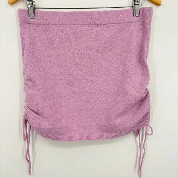 NWOT Free People Beach Cabo Skirt in Candy Lilac, Med, Ruched Vacation Festival