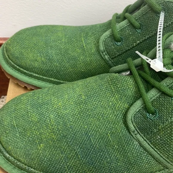 NWOT Men UGG SZ 10 Neumel Chukka Boots Tencel Natural Green Shearling Faux Fur