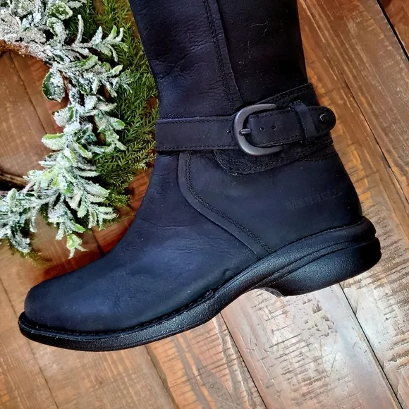 NWOT Merrell Captiva ZIP-Up Waterproof Black Boot