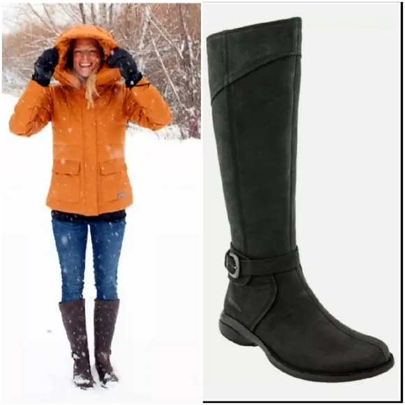 NWOT Merrell Captiva ZIP-Up Waterproof Black Boot