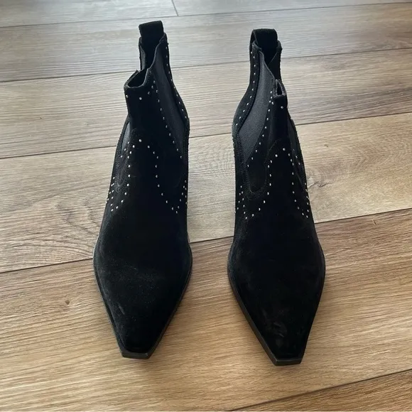 NWOT Rag &amp; Bone Size 5 / 35 Black Suede Westin Bootie Boots Stud