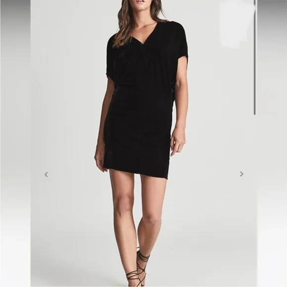 NWOT REISS Loretta Mini Dress in Black Velvet
