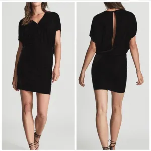 NWOT REISS Loretta Mini Dress in Black Velvet