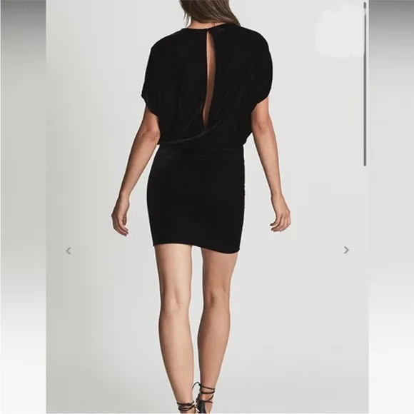 NWOT REISS Loretta Mini Dress in Black Velvet