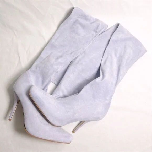 NWOT Azalea Wang Lilac Suede Stiletto Boots