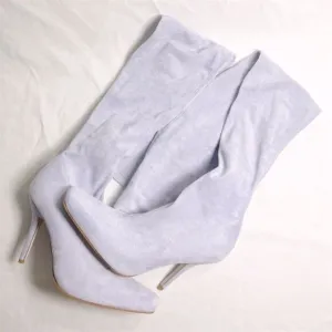 NWOT Azalea Wang Lilac Suede Stiletto Boots