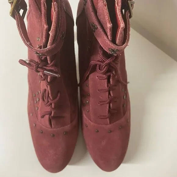 NWOT Lou Lou de la Falaise Red Suede Boots