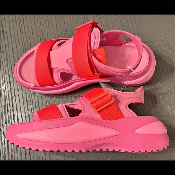 NWT Adidas Mehana Comfort Slip On Womens 11 M Casual Sandals IF8182 Pink &amp; Red