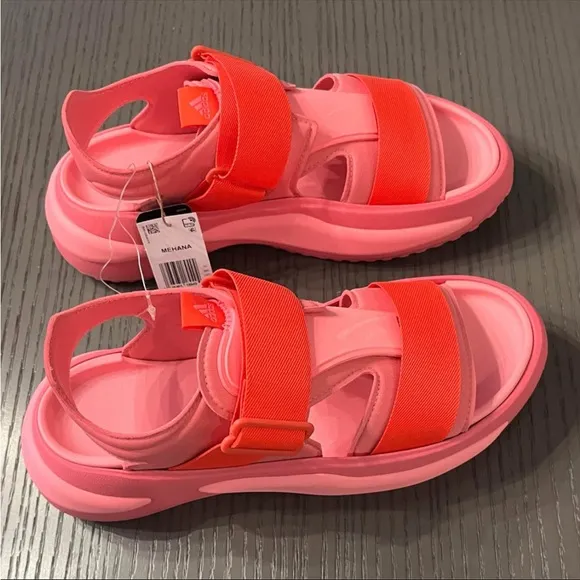 NWT Adidas Mehana Comfort Slip On Womens 11 M Casual Sandals IF8182 Pink &amp; Red