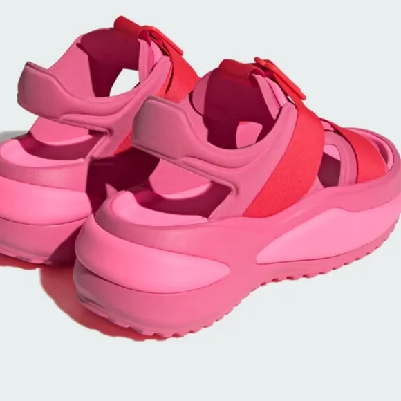 NWT Adidas Mehana Comfort Slip On Womens 11 M Casual Sandals IF8182 Pink &amp; Red