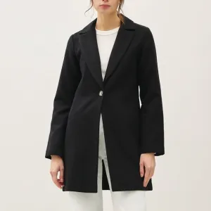 NWT Be Cool Black Single Button Preppy Long Sleeve Blazer Coat with Pockets