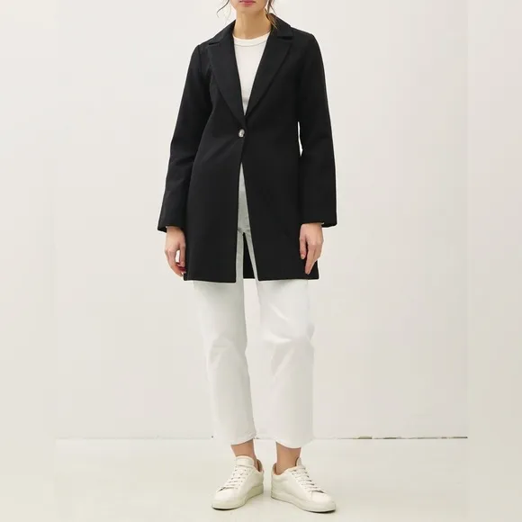NWT Be Cool Black Single Button Preppy Long Sleeve Blazer Coat with Pockets